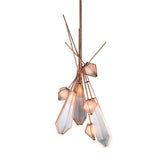 Harlow Dried Flowers Chandelier | Suspension | White Glass | Copper
