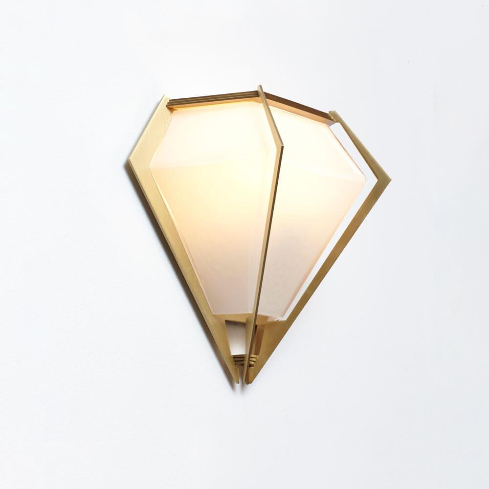 Harlow Sconce | Wall Light | White Glass | Brass