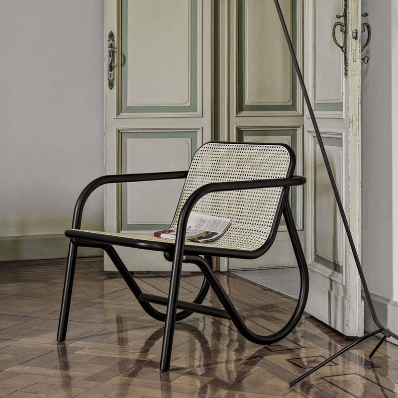 N. 200 | Armchair | Black Lacquered, Woven Seat & Backrest