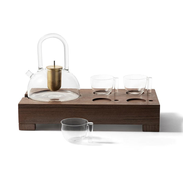 The Flame Tea set with tray Clear by COLLECTIONAL DUBAI