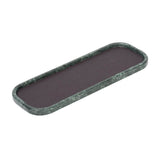 Polo Marmo Long Small Valet Tray | Décor | Plum Leather Pad, Green Guatemala Marble
