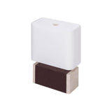 Polo Small Marble | Table Lamp | Plum Leather Cover, Travertino Marble