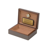 Santiago Small Humidor | Smoking Accessory | Smoke Leather Cover, Walnut Structure