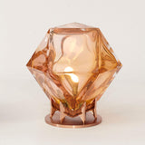 Welles Double Blown Glass | Table Lamp | Pink Glass | Copper