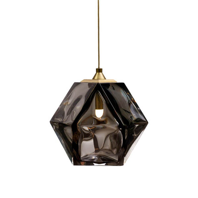 Welles Double Blown Glass Hanging Sconce | Wall Light | Gray | Brass