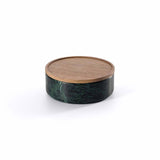 Pietra L09 Container | Trinket Box | Verde Guatemala Marble, Walnut Wood Lid