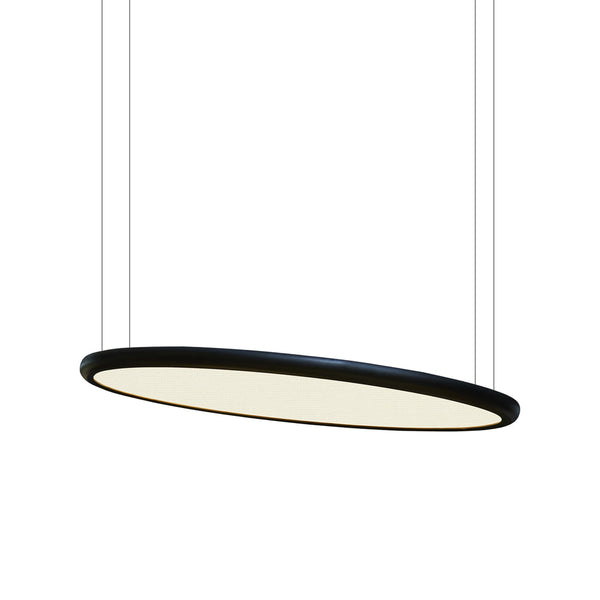 Bogota SO Small Black Stained Wood Ring White Cotton Ceiling Light by Collectional Dubai