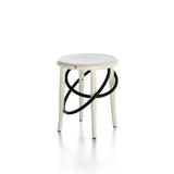Cirque | Low Stool | White Lacquered, Black Rings