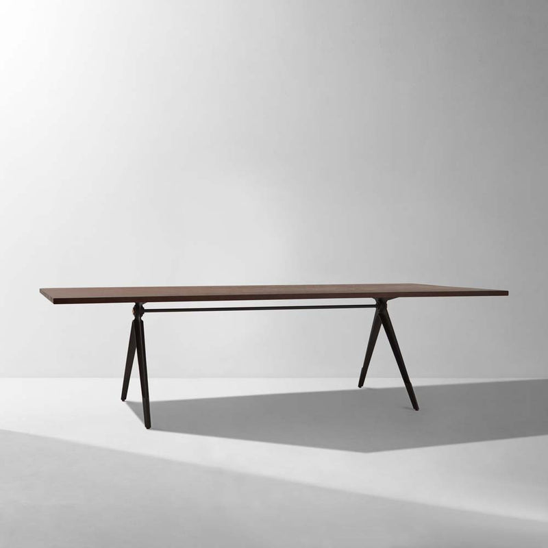 Compass X-Large | Dining Table | Smoked Oak Top, Iron Legs