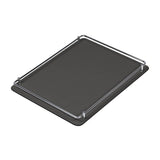 Rondo Rectangular Large Tray | Serveware | Slate Leather Cover, Chrome Frame
