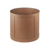 Storage Large Round | Basket | Tobacco Leather Cover