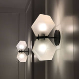 Welles Double Blown Glass | Wall Sconce | White Glass | Black