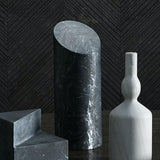 Kilos Cylindrical Bookend | Decorative Object | Black Marquinia Marble