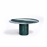 Proiezioni Round With Semi Circle Inlay | Dining Table | Green Marble
