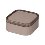Polo Mini Square Stackable | Trinket Box | Stone Leather Cover, Eramosa Brown Marble