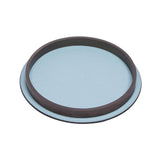 Regis Round Small Valet Tray | Décor | Sky Leather Cover, Bronze Frame
