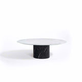 Proiezioni Round | Coffee Table without inlay | White Marble | Black Marble