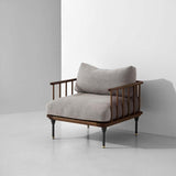 Distrikt | Armchair | Upholstered Grey, Smoked Oak Frame