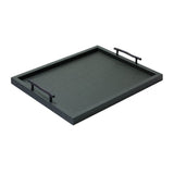 Chaumont Large | Tray | Cipress Leather Cover, Bronze Handles
