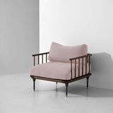 Distrikt | Armchair | Upholstered Pink, Smoked Oak Frame
