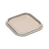 Regis Square Small Valet Tray | Décor | Stone Leather Cover, Chrome Frame