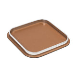 Regis Square Large Valet Tray | Décor | Tobacco Leather Cover, Chrome Frame