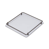 Rondo Square Small Tray | Serveware | Ice Leather Cover, Bronze Frame