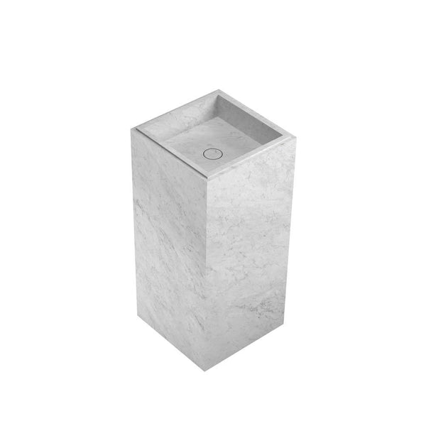Adda Cube Washbasin White Carrara Marble Salvatori by COLLECTIONAL DUBAI